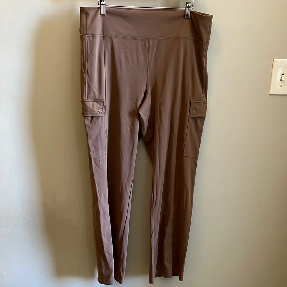 Athleta Delancey Straight Cargo Pants Rustic Beige Size XL